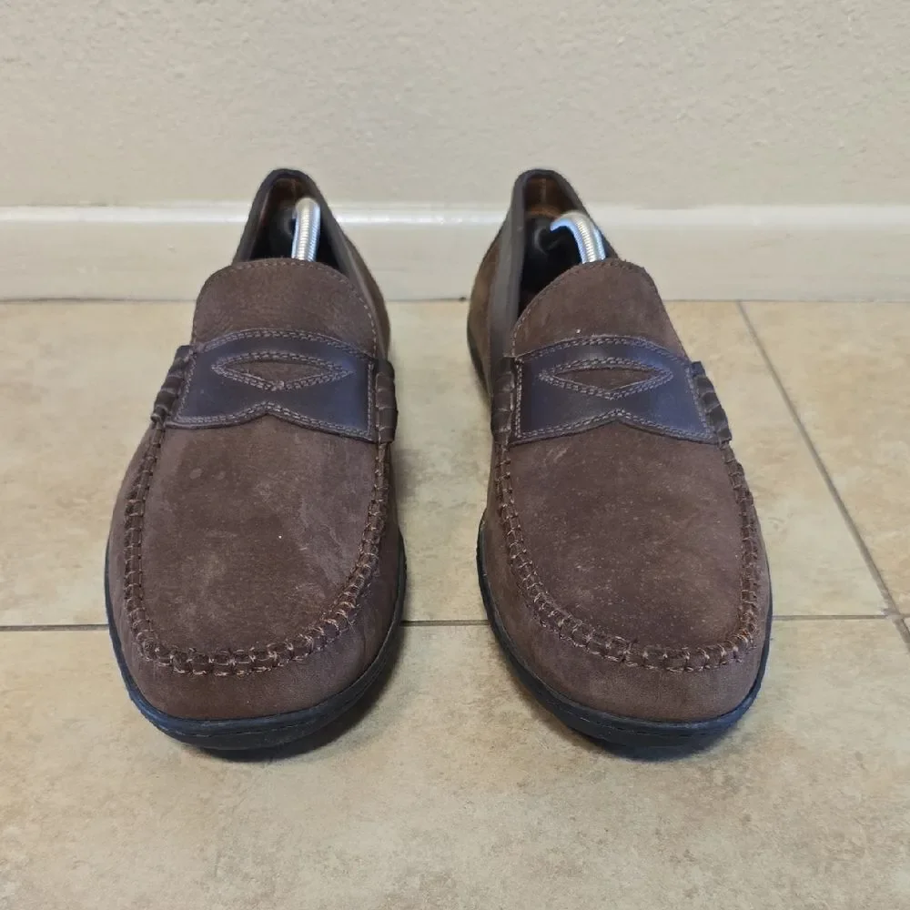 Tommy Bahama 13 M Brown Leather Slip-On Loafers